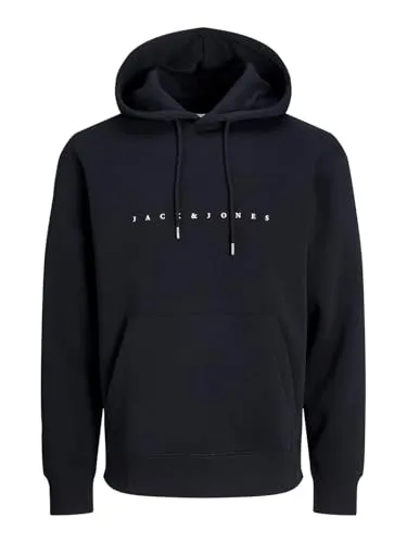 JACK & JONES Male Kapuzenpullover mit Logo - Kapuzenpullover für Herren, locker geschnitten mit weichem Baumwoll-Polyester-Mix für optimalen Tragekomfort und lässigen Style.