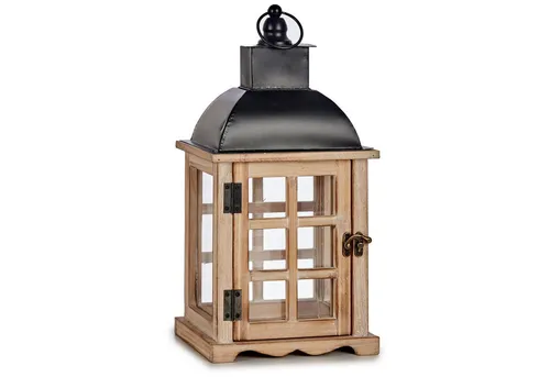 Giftdecor Kerzenlaterne MIRO aus Holz, 39 cm - Elegante Holzlaterne MIRO für den Innenbereich - bringt Wärme und Gemütlichkeit in jeden Raum. Hochwertige Verarbeitung und praktisches Design machen sie zum perfekten Deko-Highlight.