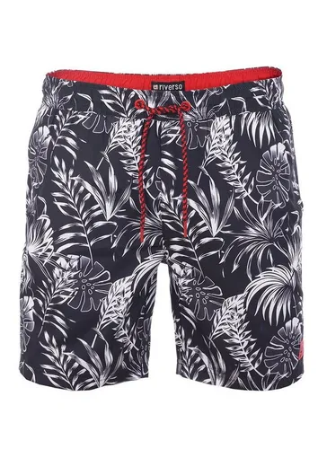 riverso Badehose Herren RIVKai Regular Fit - Badeshorts für Herren mit schnelltrocknendem, atmungsaktivem Material und farbigem Kordelzug. Perfekt für den Sommer am Strand, in Übergrößen erhältlich.