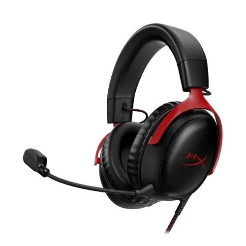HyperX Cloud III – Kabelgebundenes Gaming-Headset - Gaming-Headset mit abgewinkelten 53mm-Treibern für perfekten Sound, ultraklarem Mikrofon und hohem Komfort, ideal für PC, PS5 und Xbox Series X|S.