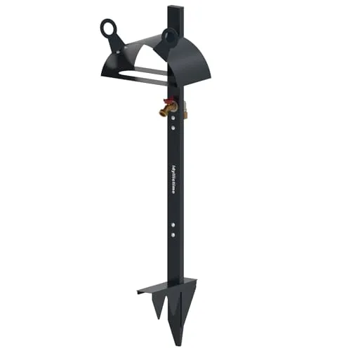 idyllictime Freistehender Schlauchhalter für Draußen mit Werkzeugaufbewahrung