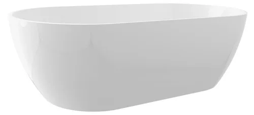 REDUTA Freistehende Badewanne aus Gussmarmor, 171x81x58 cm, Weiß - Elegante freistehende Badewanne aus hochwertigem Gussmarmor, ideal für moderne Badezimmer. Mit einem Fassungsvermögen von 351 Litern bietet sie Komfort und Stil in einem.