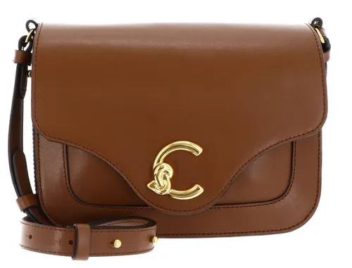 Coccinelle C-Me Calf Umhängetasche 21 cm - Cognac - Elegante Handtasche aus hochwertigem Kalbsleder mit praktischem Magnetverschluss und abnehmbarem Schulterriemen, ideal für jeden Anlass.