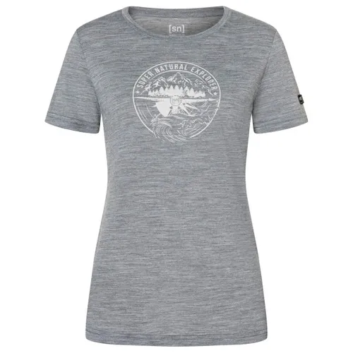 Super.Natural W Exploring Tee cashmere grey melange/white stone (77F) M