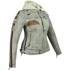 Alpha Speeds Bikerjacke Damen aus Lammleder mit Kapuze von Alpha Speeds