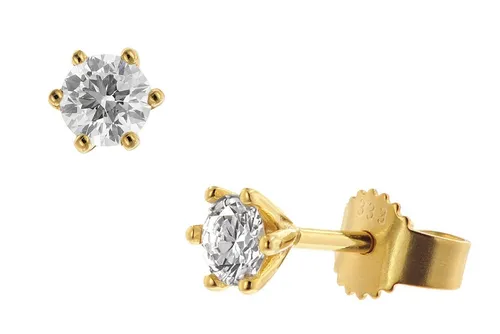 Glizz Paar Ohrstecker Lab Grown Diamant-e 0,5 ct. Gold 333 - Edle Ohrstecker für Damen mit Lab Grown Diamanten, zusammen 0,50 ct, brillanter Schliff und feines Weiß (TW), ideal für besondere Anlässe oder als luxuriöses Geschenk.