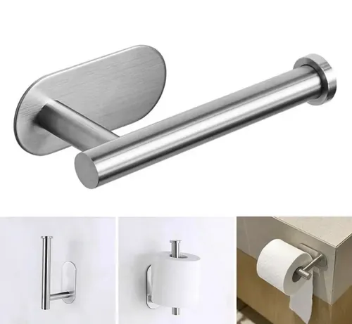 Toilettenpapierhalter ohne Bohren - Edelstahl Klopapierhalter - Toilettenpapierhalter & -lagerung, selbstklebend für einfache Montage ohne Bohren, aus hochwertigem SUS 304 Edelstahl für Langlebigkeit und Stil.