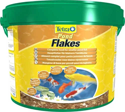 Tetra Pond Flakes - Fischfutter für Teichfische - Aquarienfischfutter mit drei Flockenarten für eine gesunde Ernährung kleiner und junger Teichfische. Hohe Verdaulichkeit sorgt für sauberes Wasser und unterstützt das Wachstum.