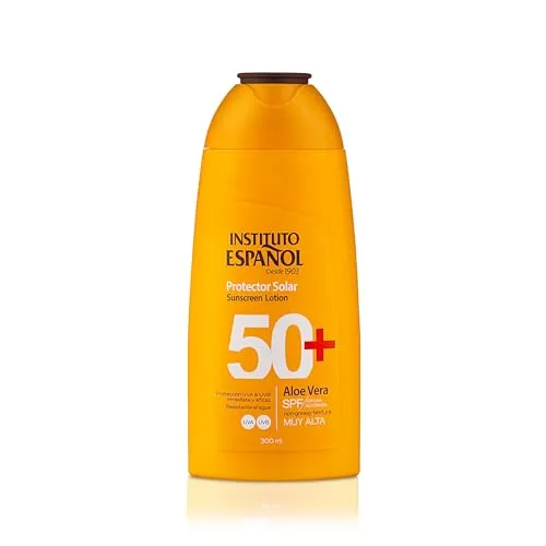 Instituto Español Sonnenschutzlotion Aloe Vera SPF50 300 ml - Vielseitige Sonnenschutzlotion mit Aloe Vera, ideal für die tägliche Körperpflege. Einfach aufzutragen und perfekt für alle Hauttypen. Praktisches Format für den täglichen Einsatz.