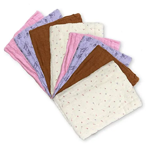 PIPPI Unisex Baby 8er Pack Stoffwindeln Stoffwindel/Wickeltücher/Spucktücher, Wisteria, Einheitsgröße