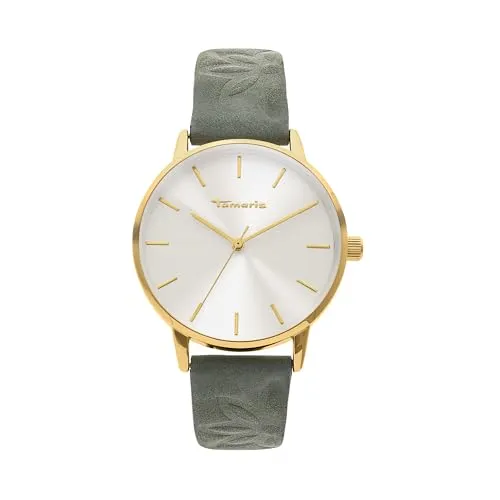 Tamaris Damen Analog Quarz Uhr TT-0205-LQ - Armbanduhren für Damen mit elegantem Metallgehäuse in IP gold, kratzunempfindlichem Mineralglas und robustem Echtlederband für stilbewusste Frauen.