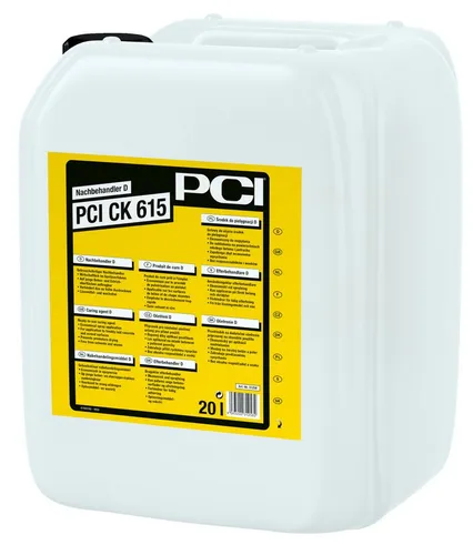 PCI Mörtel PCI CK 615 20 l – Gebrauchsfertiger Nachbehandler - Wirtschaftlicher Nachbehandler für Beton- und Estrichoberflächen. Verhindert frühzeitiges Austrocknen und ist ideal für das Spritzverfahren geeignet.