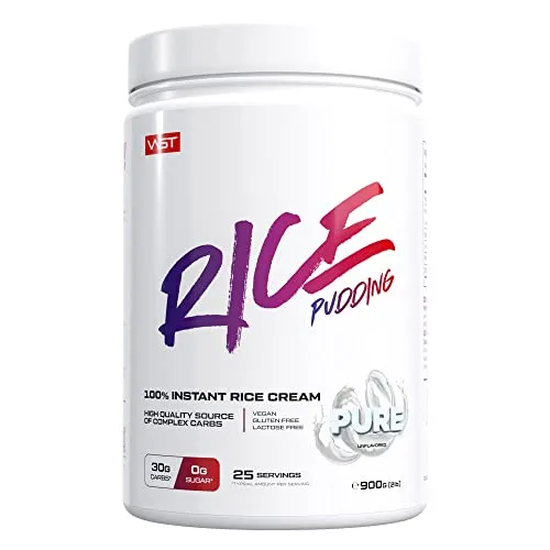 VAST Sports Instant Rice Pudding - 900 g Dose, Geschmacksneutral - Proteinreiche Snack-Option für Muskelaufbau und Fitness, ideal für eine schnelle und sättigende Mahlzeit.