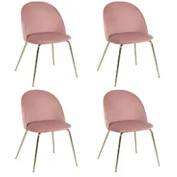 Esszimmerstuhl Tanya 4er-Set, Rosa in gold von Bizzotto