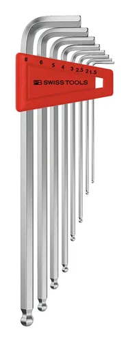 PB Swiss Tools Winkelschraubendreher-Satz 8-teilig mit Kugelkopf - Hochwertiger Winkelschraubendreher-Satz von PB Swiss Tools, ideal für präzise Arbeiten in engen Bereichen, inklusive praktischer Kunststoffhalter.