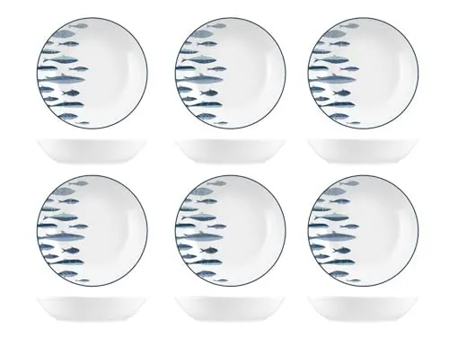 H&H Set mit 6 Suppentellern Atlantic cm20 von H&H