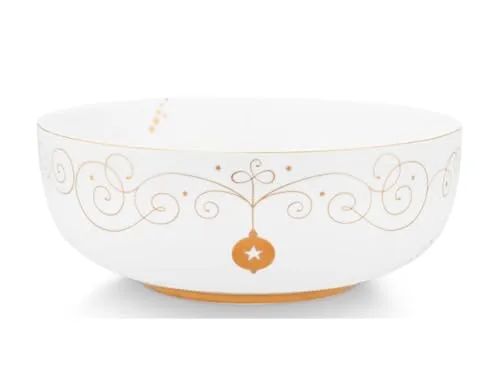 Pip Studio Royal Winter White Schüssel 23cm - Elegante Schüssel im Winterdesign, ideal für festliche Anlässe und den täglichen Gebrauch, verleiht jedem Tisch eine besondere Note.