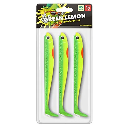 Lieblingsköder 15cm - 3 Gummifische, Farbe Lieblingsköder:Green Lemon