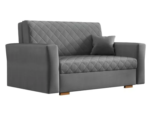 Mirjan24 Schlafsofa Viva Caro II mit Bettkasten - Elegantes 2-Sitzer Sofa mit Schlaffunktion und Bettkasten, inklusive Kissen-Set. Ideal für kleine Räume, bietet eine großzügige Schlaffläche von 196x115 cm.