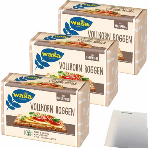 Wasa Vollkorn Knäckebrot kernig knusprig 100% Vollkorn 3x260g Packung usy Block