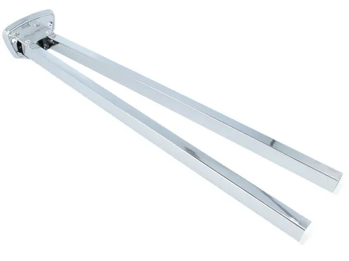 tecuro Handtuchhalter 2-armig - Messing verchromt - Handtuchhaken aus hochglanzverchromtem Messing, ideal für stilvolle Badezimmer. Mit einer Baulänge von 410 mm bietet er großzügigen Platz für Handtücher.