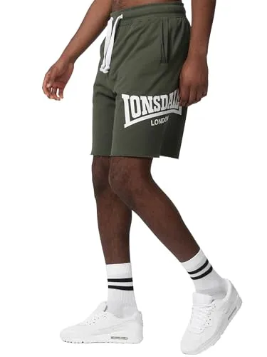 Lonsdale Herren Shorts Normale Passform POLBATHIC Green/White 3XL