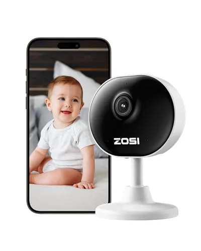 ZOSI 1080P Innen WLAN Überwachungskamera mit Plug-in-Strom, Lokale KI für Person/Bewegungen, Magnetfuß, 2,4GHz WiFi, 2-Wege-Audio, IR Nachtsicht, C688