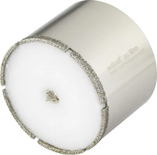 Wolfcraft Lochsäge Ø 68 mm Diamant - Bohrer-Bits, ideal für präzise und saubere Schnitte in Fliesen und Keramik dank diamantierter Schneidkante.