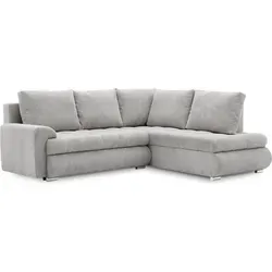 Ecksofa TOKIO V PRO mit Schlaffunktion und Bettwäschebehälter. Eleganter POSO-Stoff 055 Rechts (muster 1)