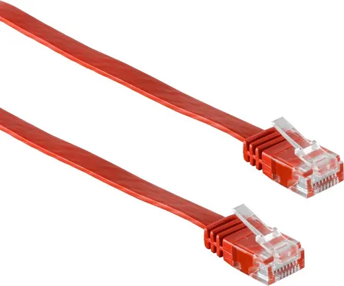 Patchkabel-Flachkabel U/UTP cat. 6 slim rot 2m