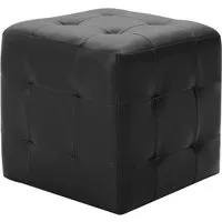 vidaXL Pouf 2 Stk. Schwarz 30x30x30 cm Kunstleder - Hocker aus Kunstleder, ideal für entspannte Momente; langlebig, schmutzabweisend und perfekt als dekorative Ergänzung zu Ihrem Wohnraum.