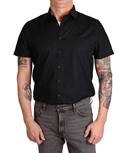 Marvelis Herrenhemd Body Fit Schwarz Gr. 39 (M) - Stylisches Herrenhemd in Body Fit-Passform. Ideal für den modernen Look im Büro oder in der Freizeit. Pflegeleicht und bequem für den täglichen Gebrauch.