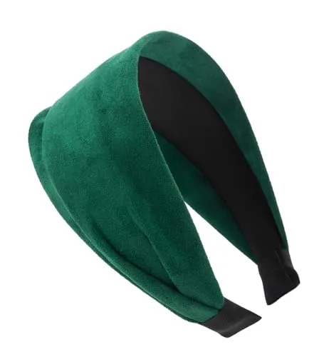 axy Breiter Haarreif mit leichtem Flanell Wunderschön Damen Stirnband Haarschmuck Haarreifen Hairband HR10A (Grün)