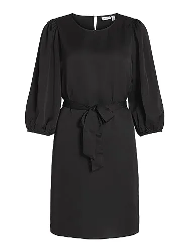 Vila Minikleid Schwarz 36 - Kleid aus 100% recyceltem Polyester, pflegeleicht und ideal für umweltbewusste Mode-Liebhaberinnen.