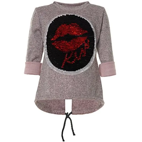 BEZLIT Mädchen Pullover Sweatshirt Wende Pailletten Rundhals Langarm 21545 Rosa 104 cm