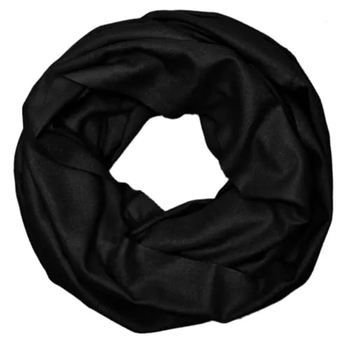 dy_mode Damen Loopschal in Unifarben Kuscheliger Rundschal & Schlauchschal für Herbst/Winter (HWL400-Schwarz)