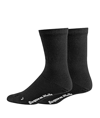 TippTexx 24 2 Paar Gesundheitssocken in Trichterform, EXTRA WEIT-BREIT mit zusätzlicher ANTI-LOCH-GARANTIE (Schwarz, 43-46)