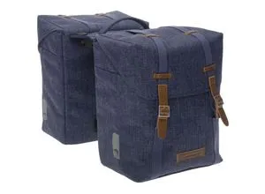 New Looxs Mondi Double RT Blue - Gepäckträgertasche - Fahrradtaschen aus strapazierfähigem Polyester, mit zwei Fächern für optimale Organisation und ideal für Pendler oder Wochenendausflüge.