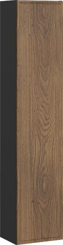 Hoher Schrank Mit 1 Tür – Mattschwarz / Eiche