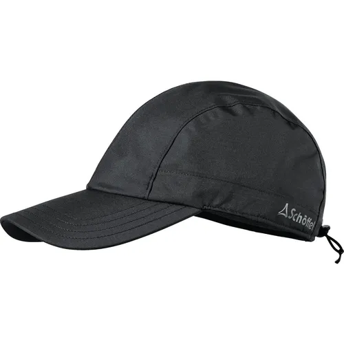 Schöffel Rain Cap3 - Wind- und Wasserdichte Cap in Schwarz - Regenhüte, winddicht und wasserdicht, ideal für Reisen und Wandern, aus 100% Polyester mit getapten Nähten für optimalen Schutz.