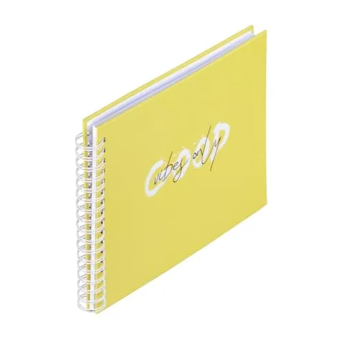 Hama Fotoalbum „Good Things“ (Spiralalbum für 100 Fotos im Format 10 x 15 cm, Album mit Ringbindung zum Einkleben und Selbstgestalten, Albumgröße 28x24 cm, 50 weiße Seiten) gelb