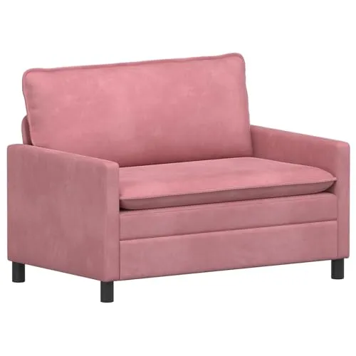 vidaXL Sofa Rosa 126 x 81 x 87,5 cm Samt - Modernes Design - Elegantes 2-Sitzer Sofa mit hochwertigem Samtbezug. Ideal für gemütliche Stunden in deinem Wohnraum, bietet es Komfort und Stil. Stabiler Metallrahmen garantiert Langlebigkeit. Pflegeleicht und einfach zu montieren.