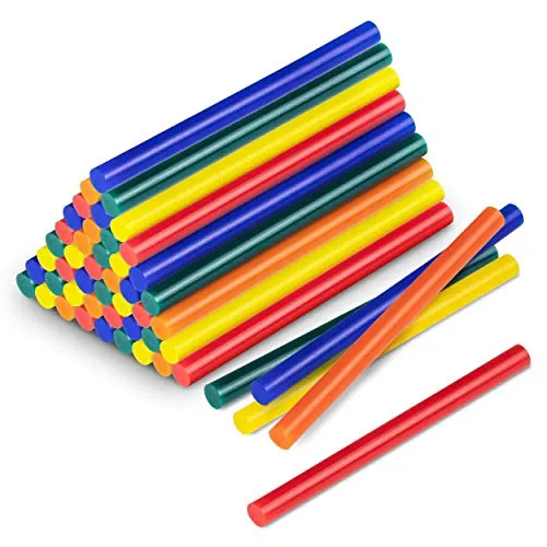 TROTEC Heißklebestifte – 50 Stück, 11 mm, Bunt – Klebstoff für Heißklebepistole für DIY, Abdichten, Verfugen, Basteln und Dekorieren