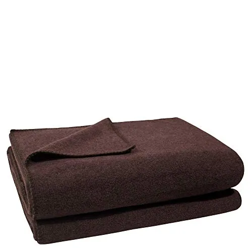 Soft-Fleece-Decke – Polarfleece-Decke mit Häkelstich – flauschige Kuscheldecke – 180x220 cm – 880 dark brown – von 'zoeppritz since 1828', 103291-880-180x220