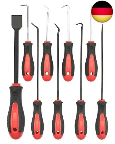 ROTATION Präzisions-Haken- und Pickel-Set mit Schaber, 9-teiliges Set, Schaft
