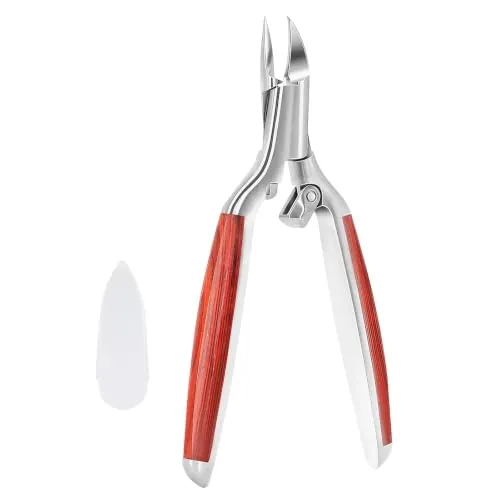 Nagelschere Fussnägel für Dicke und Tief Eingewachsene Zehennägel, Nagelzangen für Fussnagelzange Profi aus Edelstahl mit Holzgriff, Präzision Zehennagelschere für Fußnägel und Fingernäge