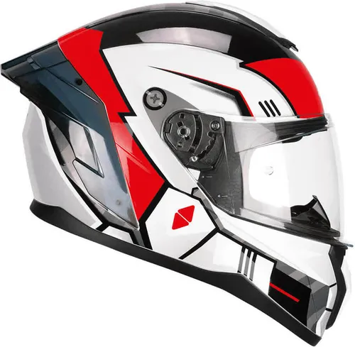 CGM Helm Motorradhelm Schutzhelm 330S Riot Space Weiß Schwarz Rot S 55 56 cm American Style