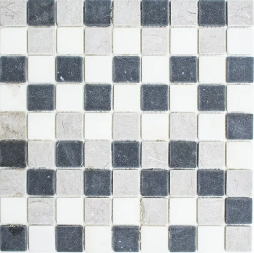 Marmor Mosaik Fliese Naturstein beige grau schwarz Fliesenspiegel Wand - ...