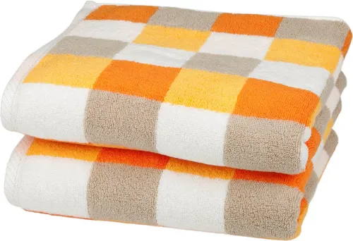 ROSS Handtücher Würfelfond Set (2-St), 100% Baumwolle in orange von ROSS