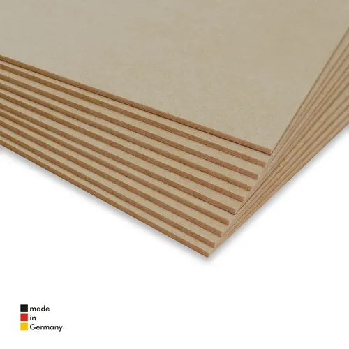 3mm 60 x 40 cm 10er Set MDF-Platten | unbehandelt/roh, Perfekt für Lasergravur, 
